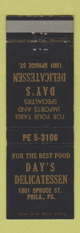 Matchbook Cover - Day's Deli Philadelphia PA