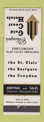 Matchbook Cover - Gold Coast Hotels Chicago IL St Clair Eastgate Croydon