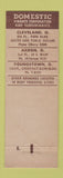 Matchbook Cover - Domestic Finance Loans Cleveland Akron Youngstown OH