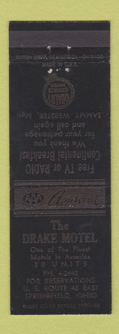 Matchbook Cover - Drake Motel Springfield OH
