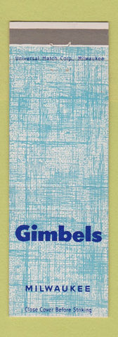 Matchbook Cover - Gimbels Store Milwaukee WI