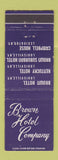 Matchbook Cover - Brown Hotel Company Louisville KY Kentucky Brown Suburban