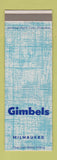 Matchbook Cover - Gimbels Store Milwaukee WI