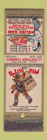 Matchbook Cover - Polish Ham Meats JS Hoffman Chicago New York City girlie WEAR