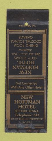 Matchbook Cover - New Hoffman Hotel Bedford PA low phone # WORN