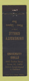 Matchbook Cover - University Grille Oakland CA WEAR