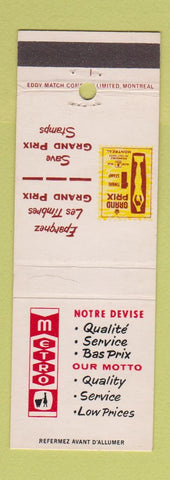 Matchbook Cover - Metro Grocery? QC