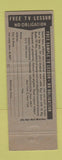 Matchbook Cover - TRRA TV Electroic Radio Repair