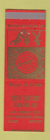 Matchbook Cover - 20th Century TV East Hartford CT boxing football baseball RED