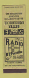 Matchbook Cover - Better Radio Service Records lps music GREEN