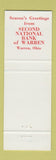 Matchbook Cover - Second National Bank Warren OH Christmas