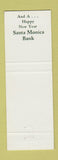 Matchbook Cover - Santa Monica Bank CA Christmas