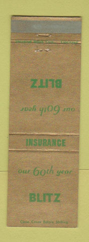 Matchbook Cover - Blitz Insurance 60th Fort Wayne? WEAR