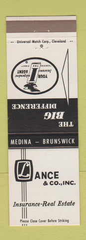 Matchbook Cover - Acne Insurance Agency Real Estate Medina Brunswick OH