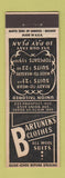 Matchbook Cover - Bartunek's Men's Clothes Chicago?
