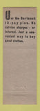 Matchbook Cover - Bartunek's Men's Clothes Chicago?