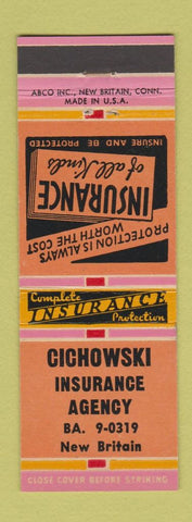 Matchbook Cover - Cichowski Insurance Agency New Britain CT