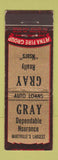 Matchbook Cover - Gray Insurance Maryville AETNA WEAR