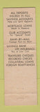 Matchbook Cover - Suffolk Franklin Savings Bank Boston MA Benjamin