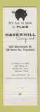Matchbook Cover - Haverhill Savings Bank  Topsfield MA WEAR