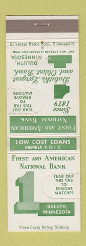 Matchbook Cover - First and American National Bank Duluth MN