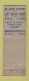 Matchbook Cover - American Jewelry Elgin Bulova Gruen Watches San Diego CA WORN