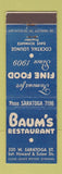 Matchbook Cover - Baum's Restaurant Baltimore MD