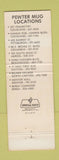Matchbook Cover - The Pewter Mug Cleveland Pittsburgh Columbus Akron Dayton