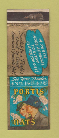 Matchbook Cover - Portis Hats WORN