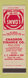 Matchbook Cover - Chadron Finance NE
