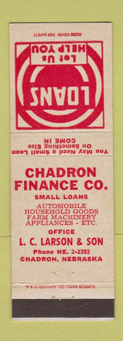 Matchbook Cover - Chadron Finance NE