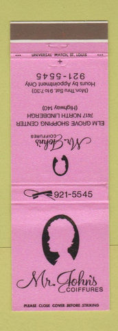 Matchbook Cover - Mr John's Coiffures  Salon