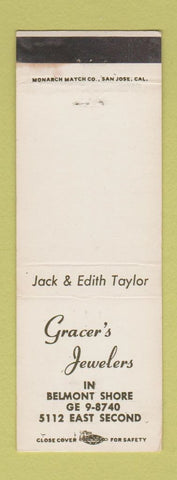 Matchbook Cover - Gracer's Jewelry Long Beach CA
