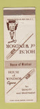 Matchbook Cover - House of Windsor Cigars WEAR