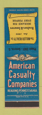 Matchbook Cover - Miller Real Estate Insurance Geneva OH