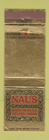 Matchbook Cover - Nau's Restaurant Detroit MI WEAR