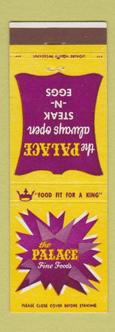 Matchbook Cover - Palace Restaurant Detroit MI CHAIN Toledo Massillon OH
