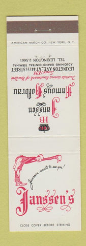 Matchbook Cover - Janssen's Restaurant Hofbrau New York City