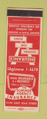 Matchbook Cover - Summer Insurance Agency Chicago?