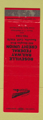 Matchbook Cover - Roseville CA Railroad Federal Credit Union