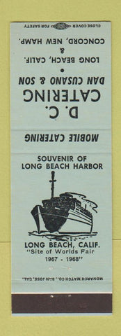Matchbook Cover - DC Catering Long Beach CA Concord NH