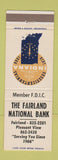 Matchbook Cover - Fairland National Bank Fiarland IN 1966 Sesquicentennial