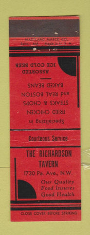 Matchbook Cover - Richardson Tavern Baltimore?