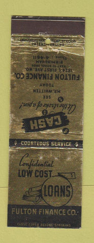 Matchbook Cover - Fulton Finance Birmingham AL WEAR