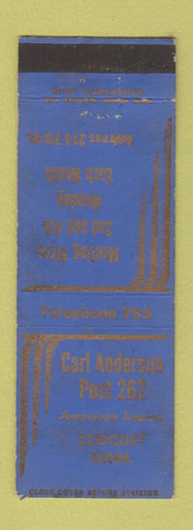 Matchbook Cover - American Legion Cloquet MN Carl Anderson