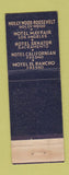 Matchbook Cover - Hull Hotels California CA Hollywood Los Angeles Sacramento