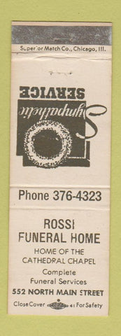 Matchbook Cover - Rossi Fuenral Home WEAR