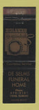 Matchbook Cover - De Selms Funeral Home Cisne IL WORN