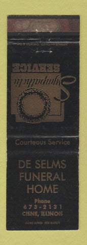 Matchbook Cover - De Selms Funeral Home Cisne IL WORN