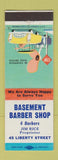 Matchbook Cover - Basement Barber Shop